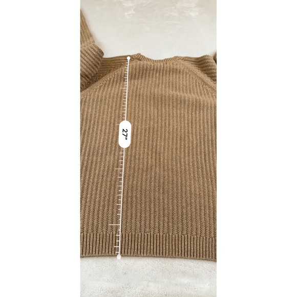 Eddie Bauer Mens XL Brown Cotton Shaker Rib Knit Crewneck Sweater Made in UK - Picture 6 of 6